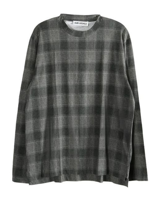 メンズ Our Legacy Check Long-sleeve T-shirt Gray