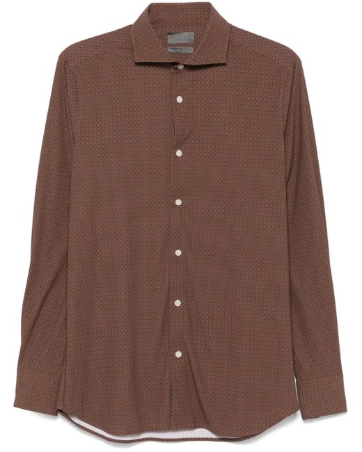 Dell'Oglio Overhemd Met Grafische Print in het Brown voor heren