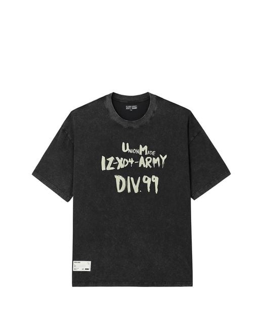 Izzue Black Slogan-Print T-Shirt for men