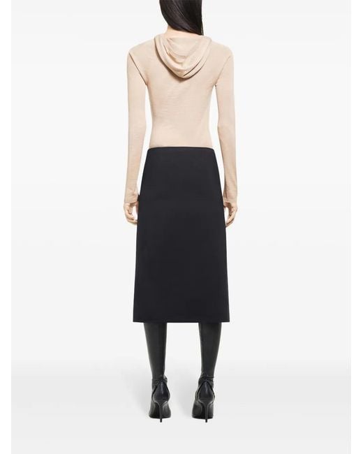 Courreges Natural Hooded Knitted Top