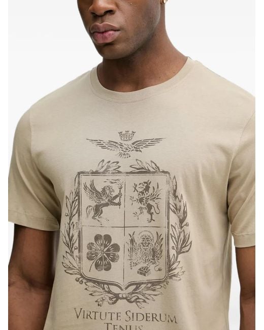 Aeronautica Militare Blue Graphic-Print T-Shirt for men