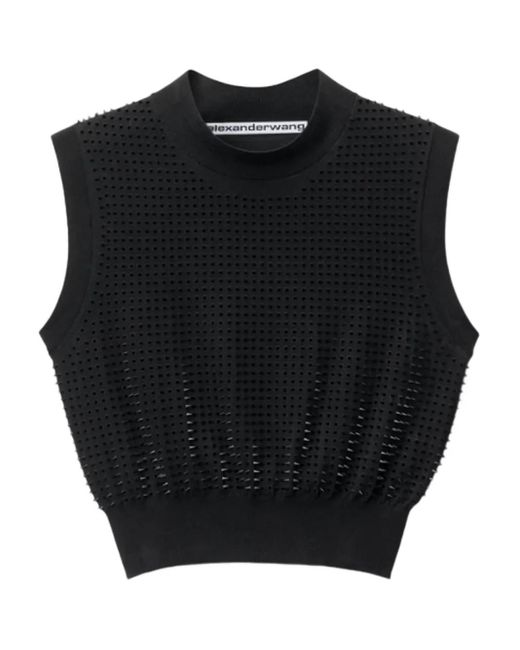 Top de malla Alexander Wang de color Black