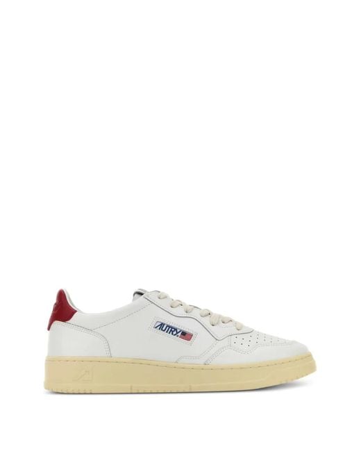 Autry White Medalist Leather Sneakers for men
