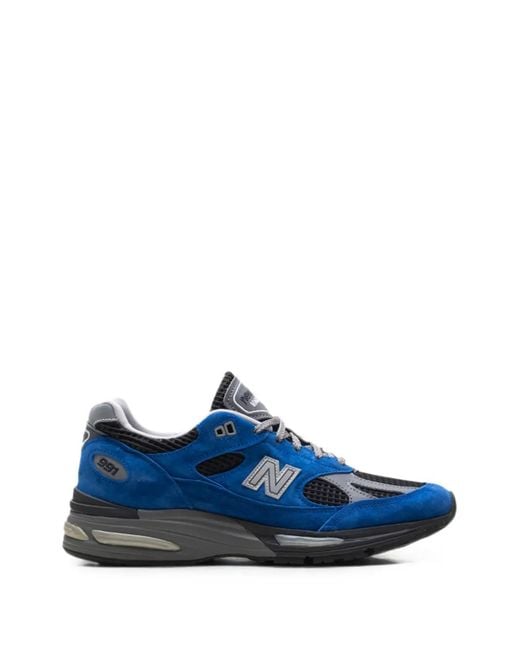 New Balance Blue 991V2 City Exclusive Pack Usa Lace-Up Sneakers for men
