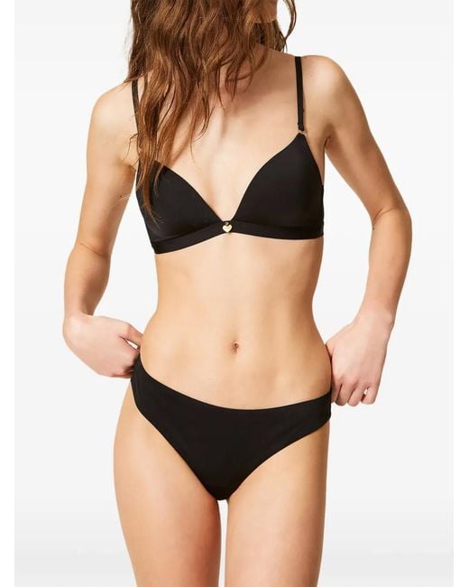 Twinset Black Charmeuse Triangle Bra