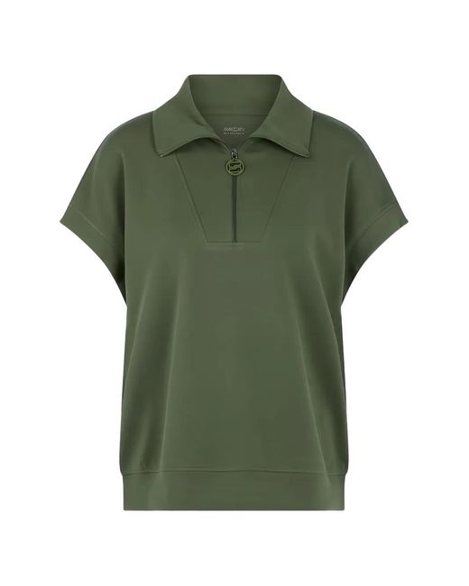 Marc Cain Green Zip-Up Polo Shirt