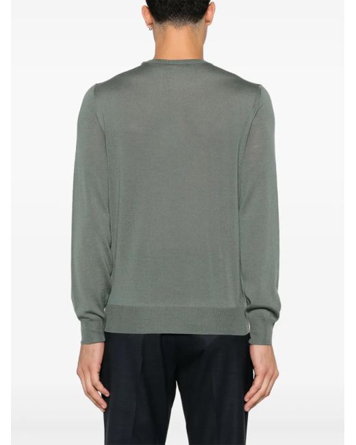 Canali Green Merino Sweater for men