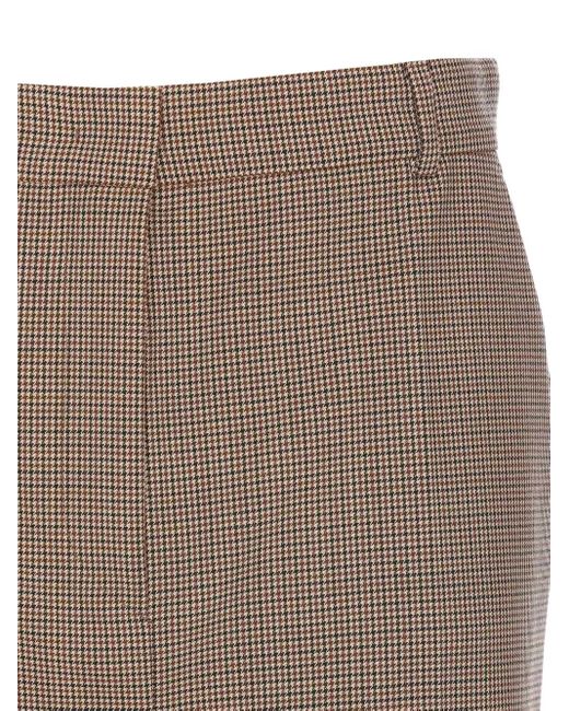 Sportmax Brown Checked Mini Skirt