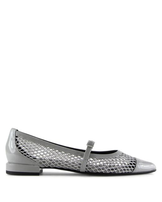 Notabene Gray Pasqualina Mesh-Detail Ballet Flats