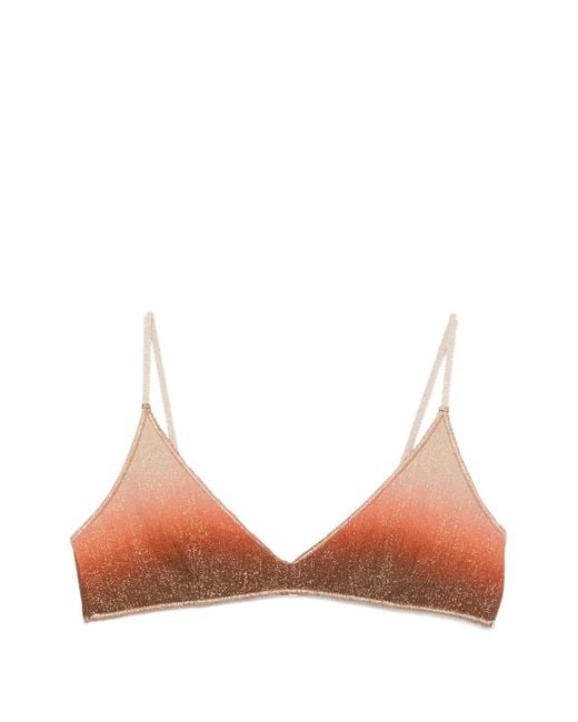 Mc2 Saint Barth Natural Haut De Bikini Paloma Overlock À Paillettes