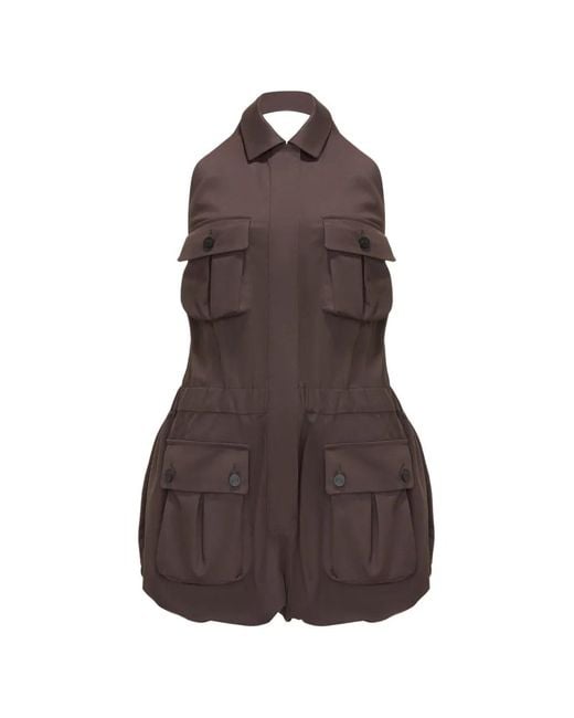 The Mannei Brown Collared Jumpsuit