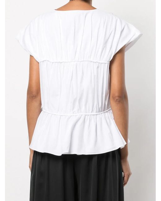 TOVE White Thea Ruffle Top