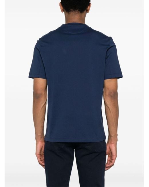 メンズ Brunello Cucinelli ロゴ Tシャツ Blue