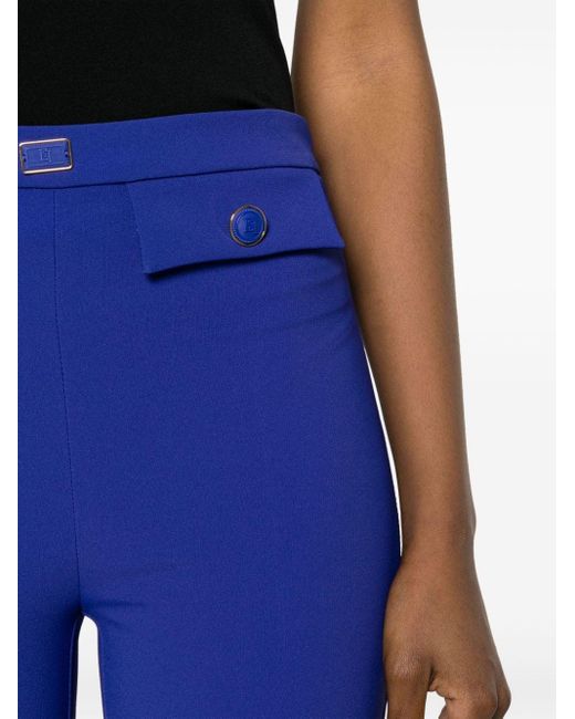 Pantalon slim à coupe courte Elisabetta Franchi en coloris Blue
