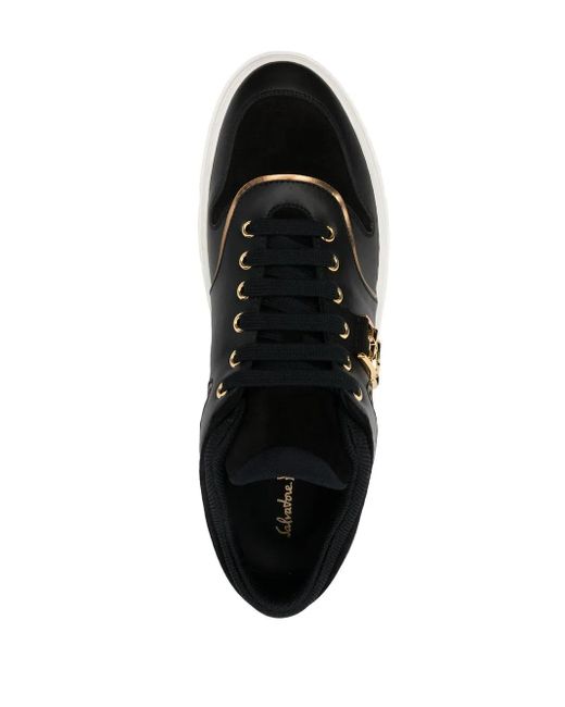 Ferragamo Black Borg Logo Low-Top Sneakers for men