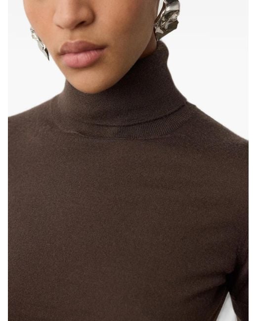 Ralph Lauren Brown Short-Sleeve Cashmere Sweater