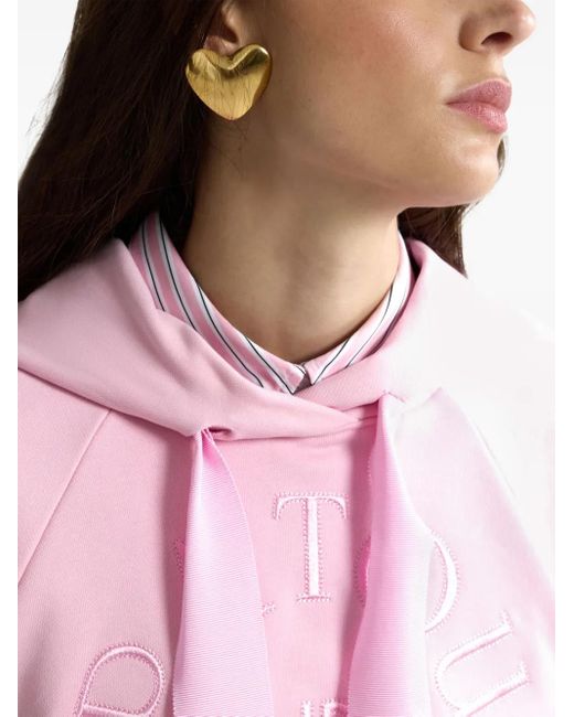Felpa Medallion Con Cappuccio di Patou in Pink