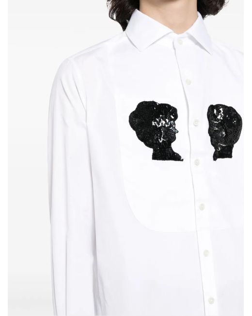 Bode Black Sequin-Embellished Cotton Shirt for men