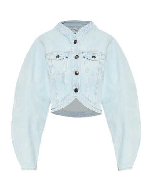 ROTATE BIRGER CHRISTENSEN Blue Cropped Denim Jacket