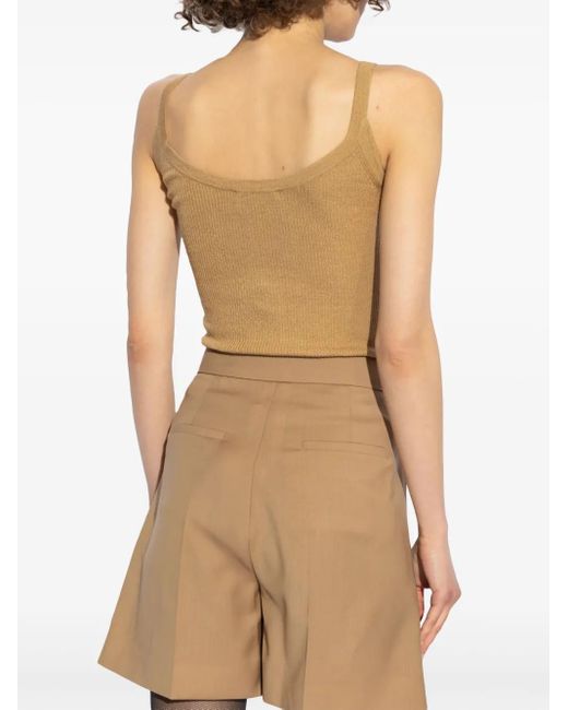 Max Mara Brown Sleeveless Knitted Top