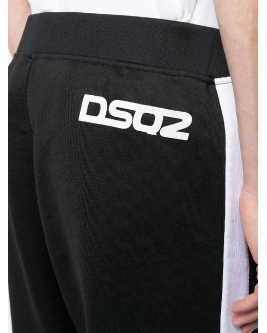 DSquared² Black Logo-Print Track Pants for men