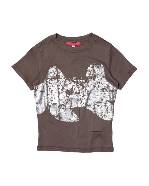 Eckhaus Latta Gray Graphic-Print T-Shirt