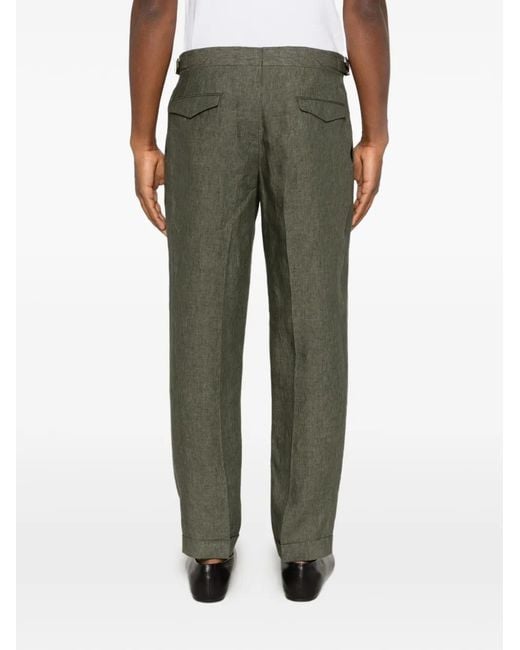 Briglia 1949 Green Pleated Side-Adjuster Trousers for men