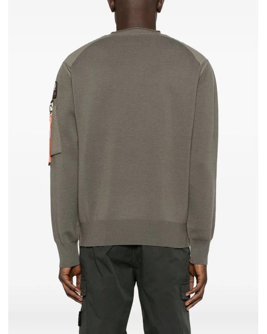 Parajumpers Gray Crew-Neck Panelled Sweatshirt for men