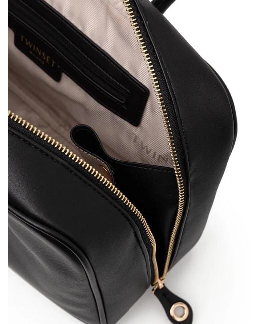 Twinset Black Logo-Lettering Cross Body Bag