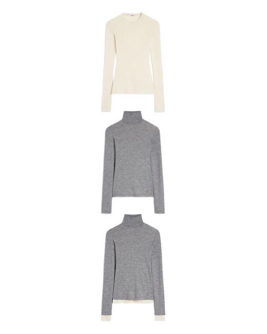 Jil Sander Gray Wool Layered T-Shirt