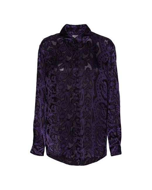 Henrik Vibskov Blue Burnout Floral-Print Shirt