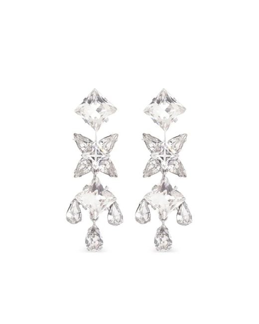 Jennifer Behr White Raina Crystal Earrings