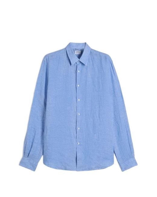 Aspesi Blue Comma Long-Sleeve Shirt for men