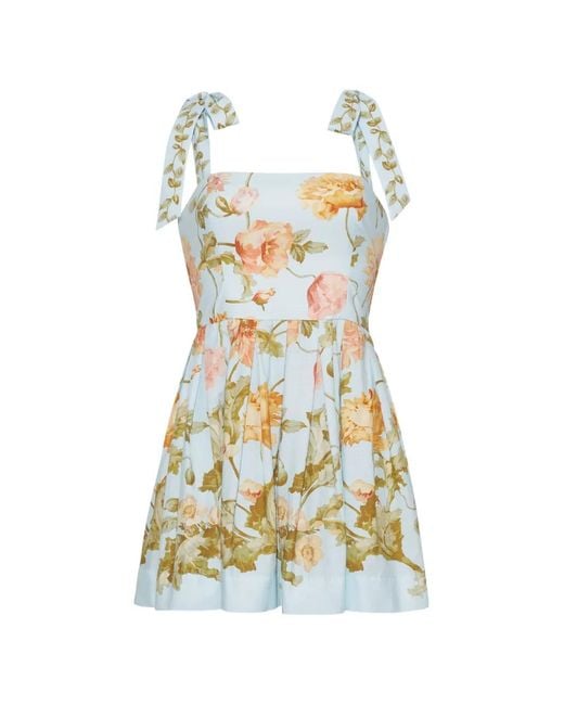 Cara Cara White Tula Floral-Print Mini Dress