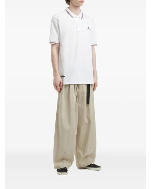 Chocoolate White Logo-Patch Polo Shirt for men