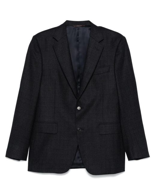 Canali Blue Check-Pattern Blazer for men