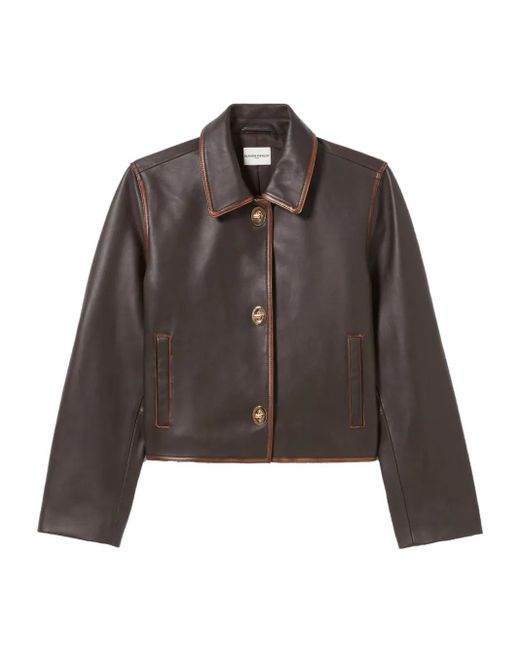 Claudie Pierlot Brown Cropped-Jacke Aus Leder