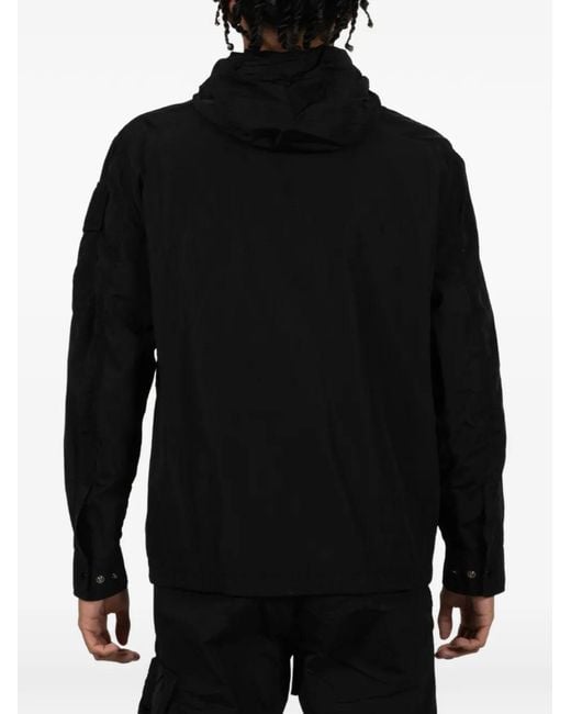 C P Company Black Hooded Pocket Jacket for men