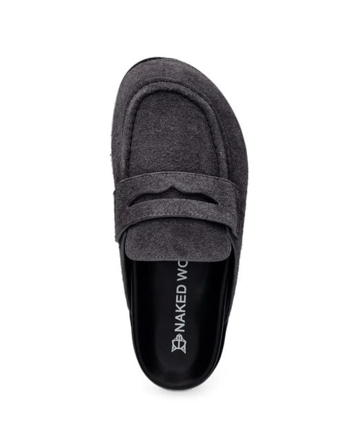 Naked Wolfe White Cord Suede Penny-Slot Mules