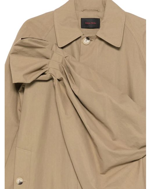 Simone Rocha Natural Bow-Detail Coat for men