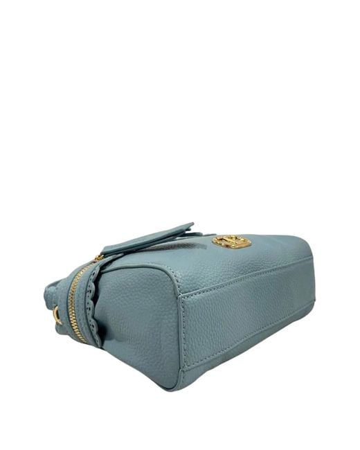 Twinset Blue Scalloped-Trim Cross Body Bag