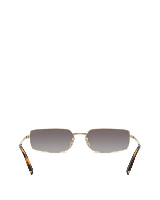 Prada White Rectangle-Frame Sunglasses