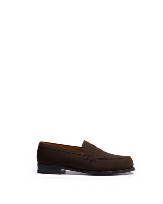J.M. Weston White 180 Suede Loafers for men