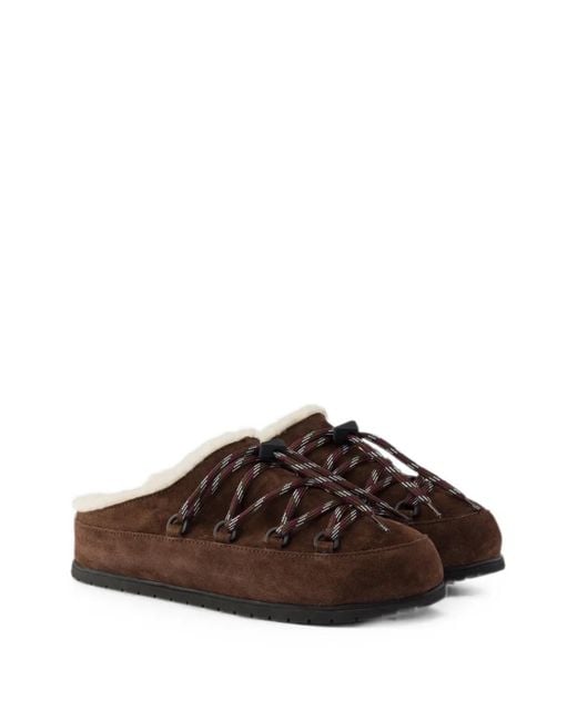 Prada Brown Suede Mules