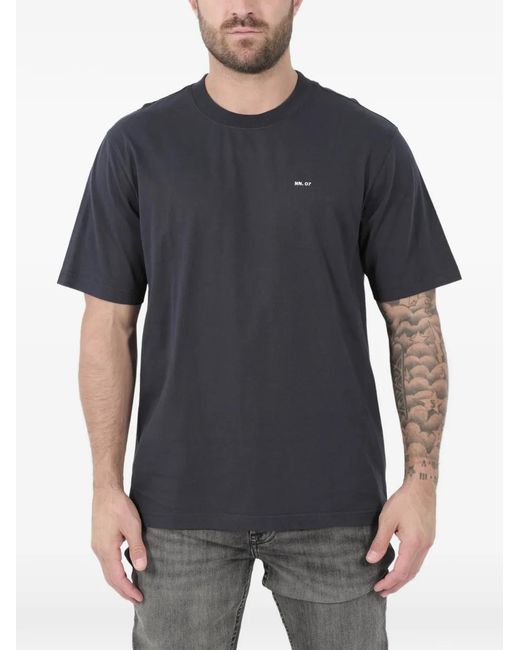 NN07 Black Adam Logo-Embroidered T-Shirt for men