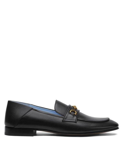 Versace Black Slipper Calf Leather Shoes for men