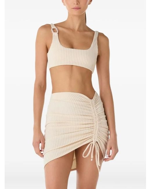 Palmacea White Mae Ruched Ribbed Skirt