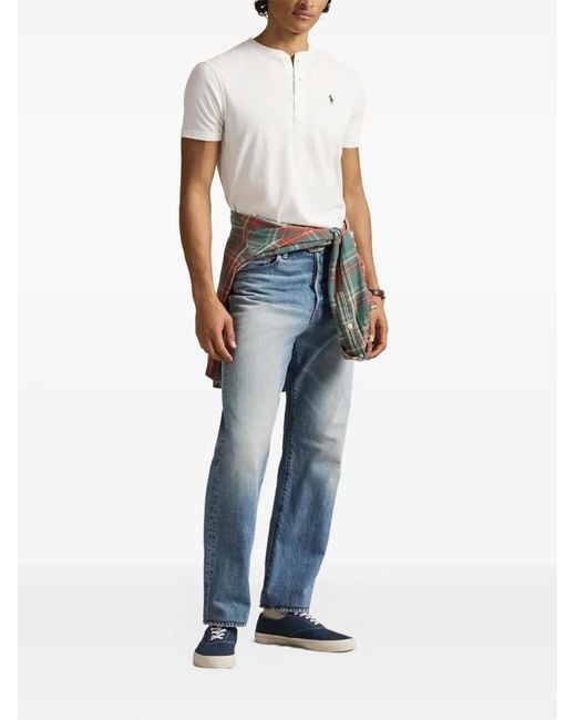 Polo Ralph Lauren White Henley Short-Sleeve T-Shirt for men
