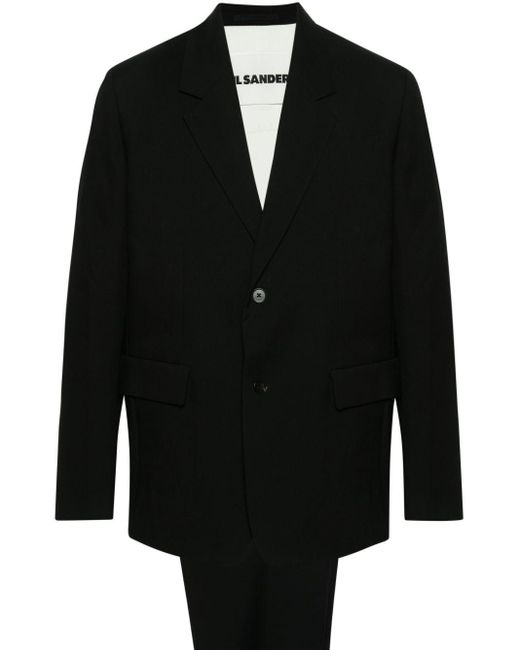 Jil Sander Black Single-breasted Wool Suit for men