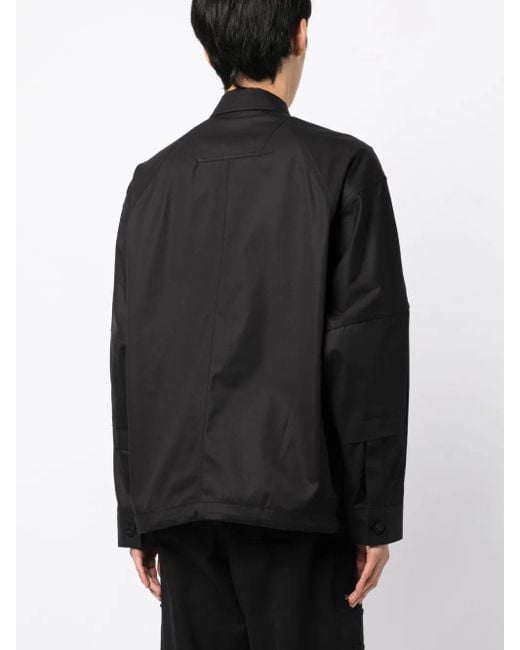 Juun.J Black Classic-Collar Concealed-Fastening Shirt Jacket for men